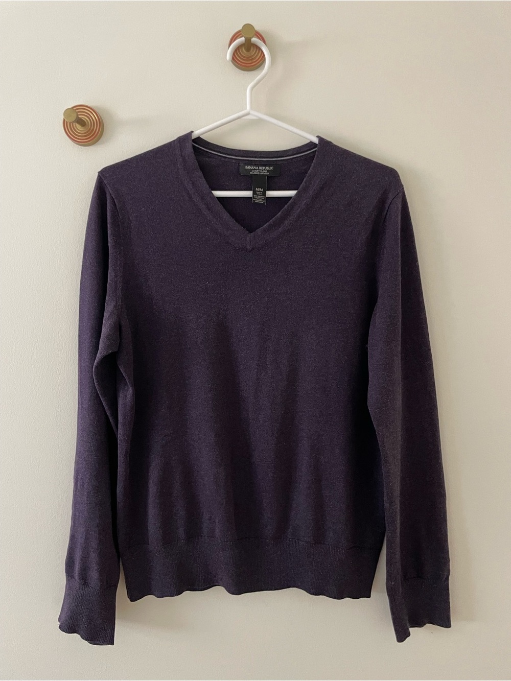 Banana Republic Dark Purple V-Neck Sweater